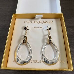 Cynthia Rowley Silver & Gold Dangle Earrings